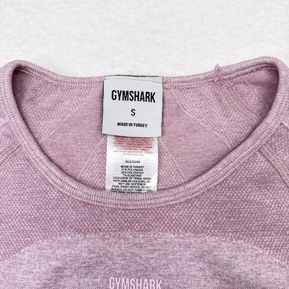 Gymshark‎ Flex Sports Long Sleeve Crop Top Size Small Pink Seamless Gym Workout - Picture 6 of 8